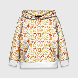 Толстовка-худи детская Знаки Зодиака, цвет: 3D-белый