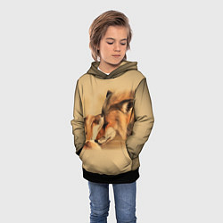 Толстовка-худи детская Лисички, цвет: 3D-черный — фото 2