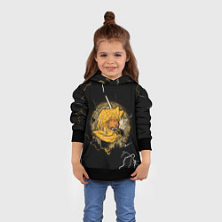 Толстовка-худи детская ЗЕНИЦУ ZENITSU КЛИНОК РАССЕКАЮЩИЙ ДЕМОНОВ, цвет: 3D-черный — фото 2