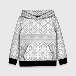 Толстовка-худи детская Русские народные узоры, цвет: 3D-черный