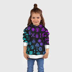 Толстовка-худи детская СЛАВЯНСКИЕ РУНЫ ПАТТЕРН Z, цвет: 3D-белый — фото 2