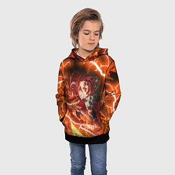 Толстовка-худи детская КЛИНОК РАССЕКАЮЩИЙ ДЕМОНОВ, цвет: 3D-черный — фото 2