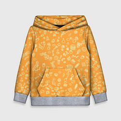 Толстовка-худи детская Оранжевая еда, цвет: 3D-меланж
