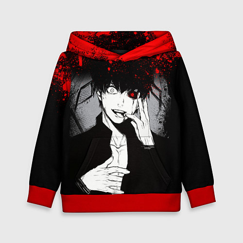 Детская толстовка ТОКИЙСКИЙ ГУЛЬ TOKYO GHOUL / 3D-Красный – фото 1