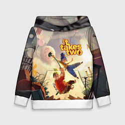Толстовка-худи детская It Takes Two, цвет: 3D-белый