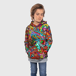 Толстовка-худи детская Яркая абстракция bright abstraction, цвет: 3D-меланж — фото 2