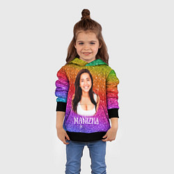 Толстовка-худи детская Manizha Радужные блестки, цвет: 3D-черный — фото 2