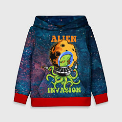 Толстовка-худи детская Alien Invasion, цвет: 3D-красный