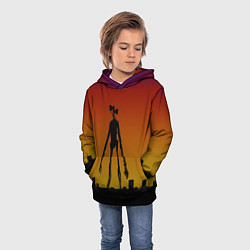 Толстовка-худи детская СИРЕНОГОЛОВЫЙ МОНСТР, цвет: 3D-черный — фото 2