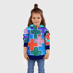 Толстовка-худи детская Крестик, цвет: 3D-синий — фото 2