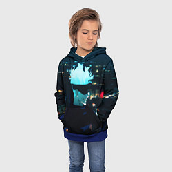 Толстовка-худи детская Магическая битва, цвет: 3D-синий — фото 2