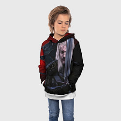 Толстовка-худи детская Ведьмак Геральт, цвет: 3D-белый — фото 2