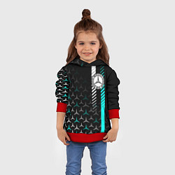 Толстовка-худи детская МЕРСЕДЕС AQUA BLACK GRADIENT, цвет: 3D-красный — фото 2