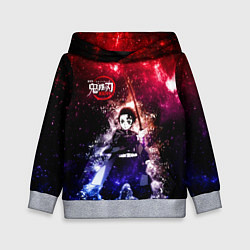 Толстовка-худи детская Танджиро Камадо Kimetsu no Yaiba, цвет: 3D-меланж