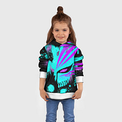 Толстовка-худи детская БЛИЧ МАСКА ПУСТОГО НЕОН, цвет: 3D-белый — фото 2