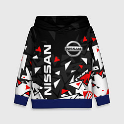 Толстовка-худи детская NISSAN НИССАН ОСКОЛКИ, цвет: 3D-синий