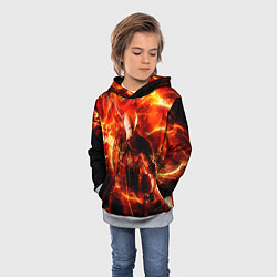 Толстовка-худи детская Данте в огне, цвет: 3D-меланж — фото 2