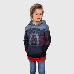 Толстовка-худи детская Валькнут, цвет: 3D-красный — фото 2