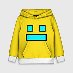 Толстовка-худи детская Geometry Dash Smile, цвет: 3D-белый