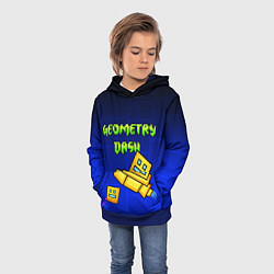 Толстовка-худи детская Geometry Dash, цвет: 3D-синий — фото 2