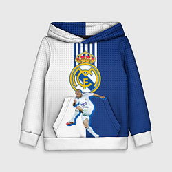 Толстовка-худи детская Роберто Карлос Реал Мадрид, цвет: 3D-белый