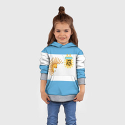 Толстовка-худи детская Сборная Аргентины, цвет: 3D-меланж — фото 2
