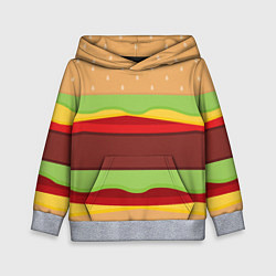 Толстовка-худи детская Бутерброд, цвет: 3D-меланж