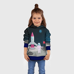 Толстовка-худи детская Астронавт покоряет космос, цвет: 3D-синий — фото 2
