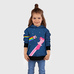Толстовка-худи детская Nyan cat x Pony, цвет: 3D-черный — фото 2