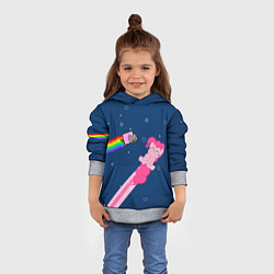 Толстовка-худи детская Nyan cat x Pony, цвет: 3D-меланж — фото 2