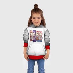 Толстовка-худи детская Doki Doki Literature Club, цвет: 3D-красный — фото 2