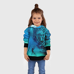 Толстовка-худи детская Фото дайвинг, цвет: 3D-черный — фото 2