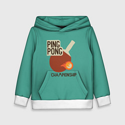 Толстовка-худи детская Ping-pong, цвет: 3D-белый