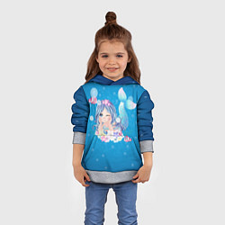 Толстовка-худи детская Русалочка, цвет: 3D-меланж — фото 2