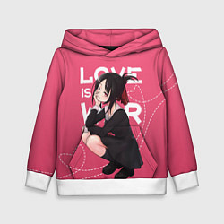 Толстовка-худи детская Love is war, цвет: 3D-белый
