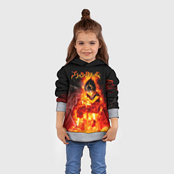 Толстовка-худи детская Юно в огне Чёрный клевер, цвет: 3D-меланж — фото 2