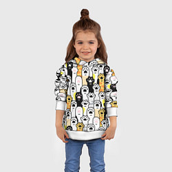 Толстовка-худи детская КОШАЧИЬ ЛАПЫ, цвет: 3D-белый — фото 2