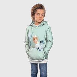 Толстовка-худи детская Чимин в цветах, цвет: 3D-белый — фото 2