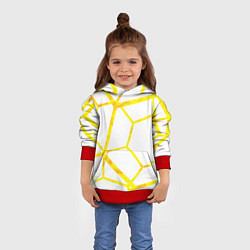Толстовка-худи детская Hexagon, цвет: 3D-красный — фото 2