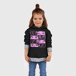 Толстовка-худи детская Black pink eyes, цвет: 3D-меланж — фото 2