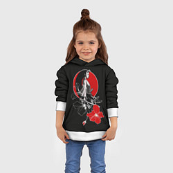 Толстовка-худи детская Девушка-кошка-самурай, цвет: 3D-белый — фото 2