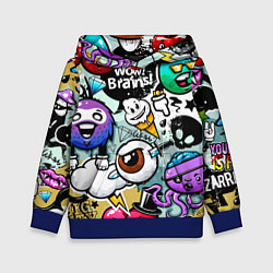 Толстовка-худи детская Граффити, цвет: 3D-синий