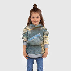 Толстовка-худи детская Морская ракушка, цвет: 3D-меланж — фото 2