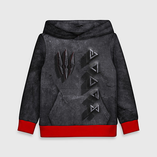Детская толстовка THE WITCHER КАМЕНЬ / 3D-Красный – фото 1