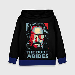 Толстовка-худи детская The Dude Abides Лебовски, цвет: 3D-синий