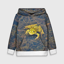 Толстовка-худи детская Лягушка, цвет: 3D-белый