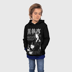 Толстовка-худи детская Темный Дворецкий Себастьян Мик, цвет: 3D-синий — фото 2
