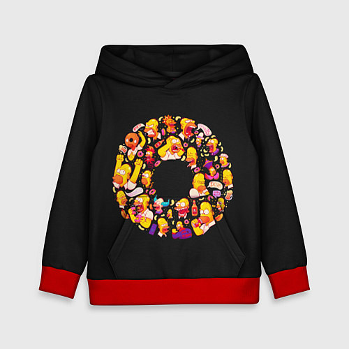 Детская толстовка Пончик Гомер / 3D-Красный – фото 1