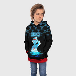 Толстовка-худи детская Луффи Пираты Соломенной Шляпы, цвет: 3D-красный — фото 2