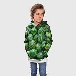 Толстовка-худи детская Арбузы, цвет: 3D-белый — фото 2